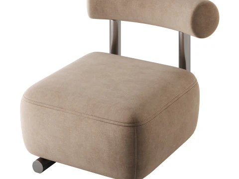 Modish Solid Color Foam Side Chair 3D Model
