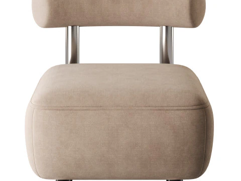 Modish Solid Color Foam Side Chair 3D Model