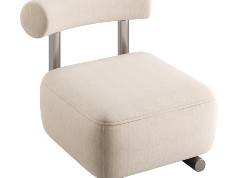 Modish Solid Color Foam Side Chair 3Dモデル