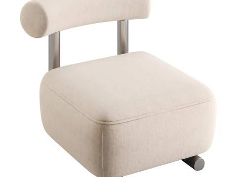 Modish Solid Color Foam Side Chair 3D Model