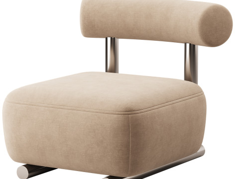 Modish Solid Color Foam Side Chair 3Dモデル