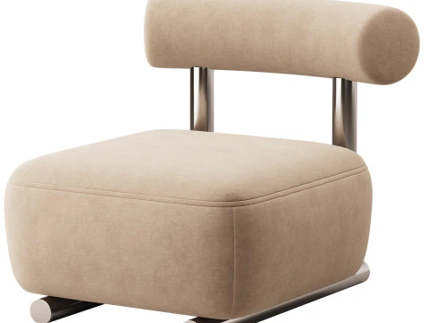 Modish Solid Color Foam Side Chair 3D Model