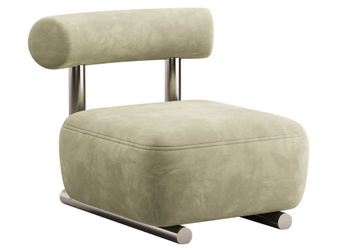 Modish Solid Color Foam Side Chair 3D Model