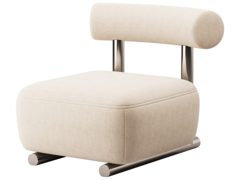 Modish Solid Color Foam Side Chair 3Dモデル