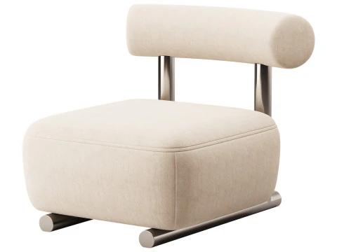 Modish Solid Color Foam Side Chair 3D Model