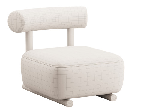 Modish Solid Color Foam Side Chair 3Dモデル