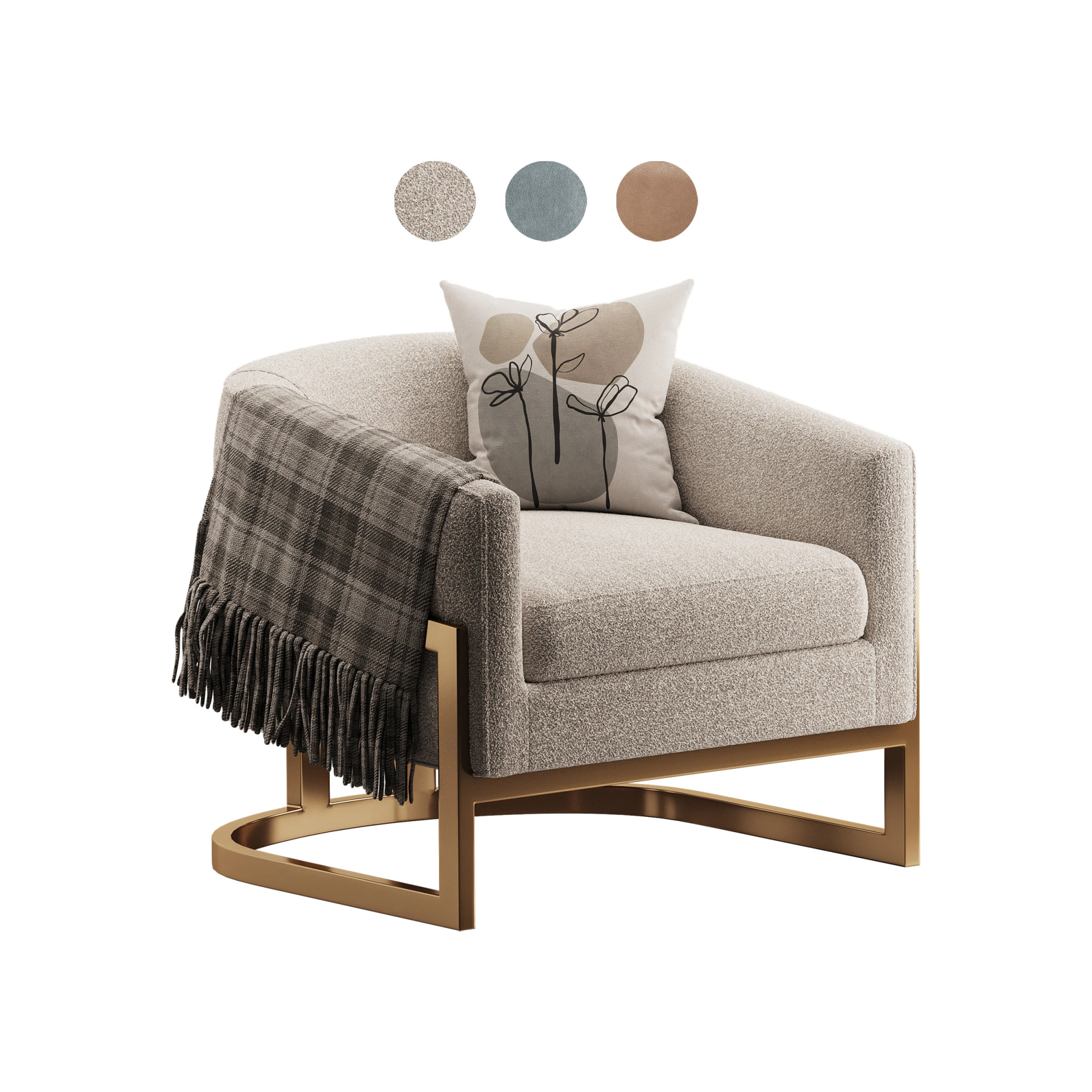 Neve Accent Chair 3D Model .c4d .max .obj .3ds .fbx .stl .blend 