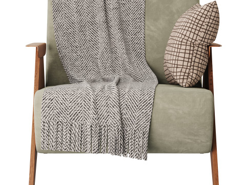 Nordic Ash Wood Arm Chair 3Dモデル
