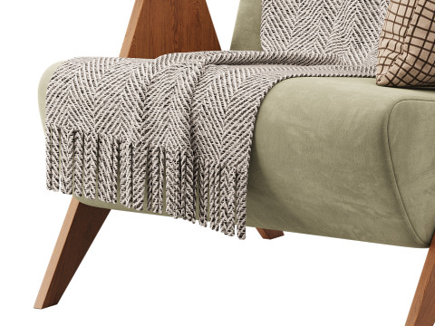 Nordic Ash Wood Arm Chair 3Dモデル