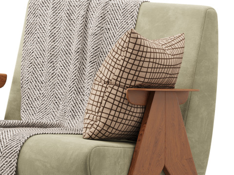 Nordic Ash Wood Arm Chair 3Dモデル