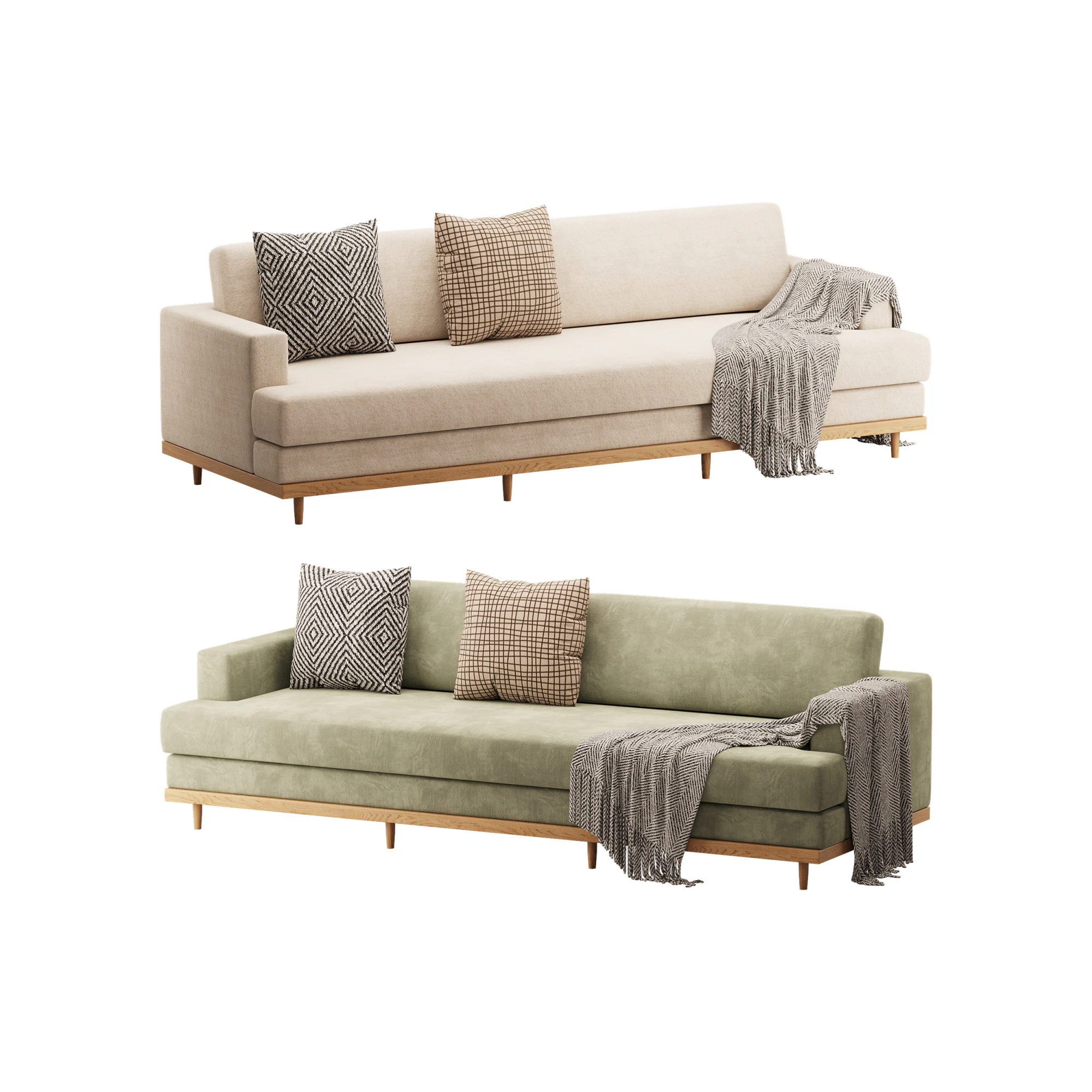 Olivet Full Length Sofa 3D Model .c4d .max .obj .3ds .fbx .stl .blend 