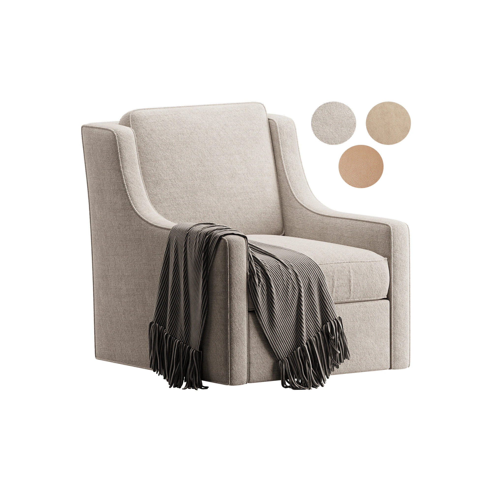 Patterned Swivel Lounge Chair 3D Model .c4d .max .obj .3ds .fbx .stl .blend 