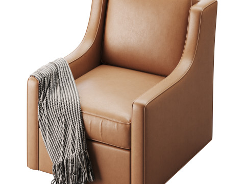 Patterned Swivel Lounge Chair 3D Model
