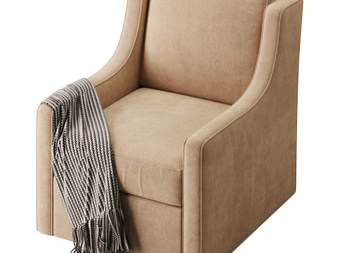 Patterned Swivel Lounge Chair 3D Model