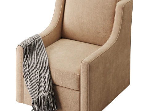 Patterned Swivel Lounge Chair 3D Model