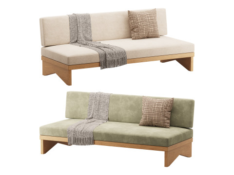 Pierre Leather Armless Loveseat 3D Model