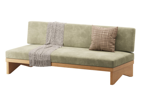 Pierre Leather Armless Loveseat 3D Model