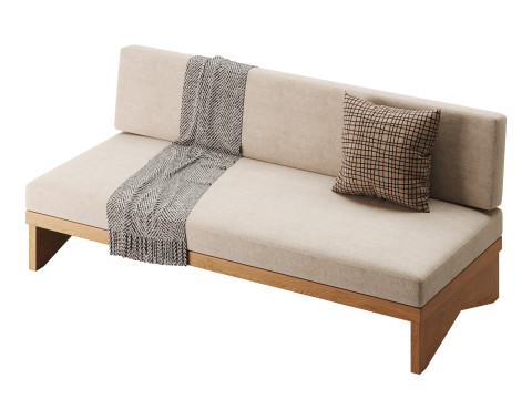 Pierre Leather Armless Loveseat 3D Model