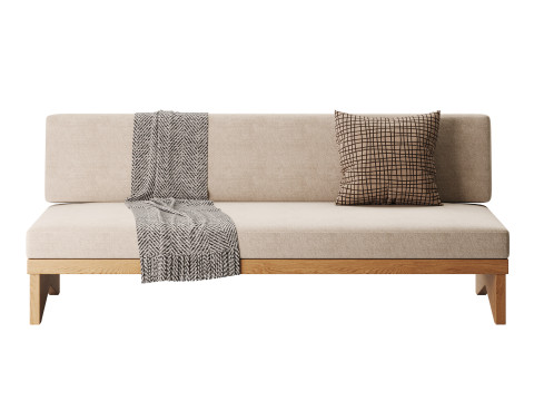 Pierre Leather Armless Loveseat 3D Model