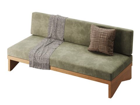 Pierre Leather Armless Loveseat 3D Model