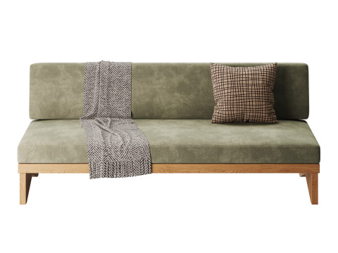Pierre Leather Armless Loveseat 3D Model
