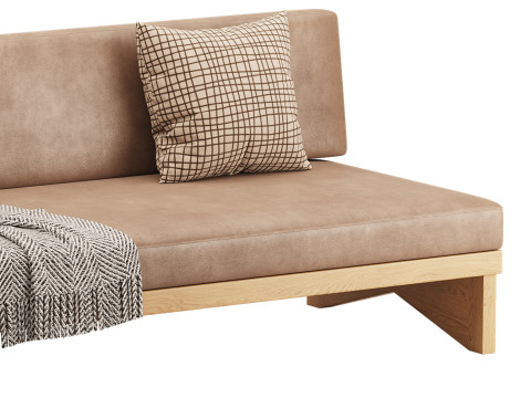 Pierre Leather Armless Loveseat 3D Model