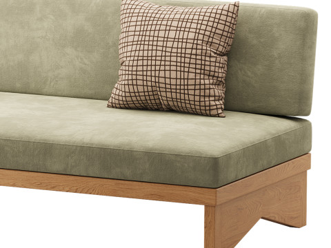 Pierre Leather Armless Loveseat 3D Model