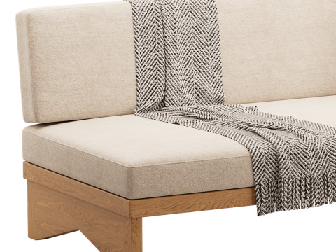 Pierre Leather Armless Loveseat 3D Model