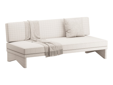 Pierre Leather Armless Loveseat 3D Model