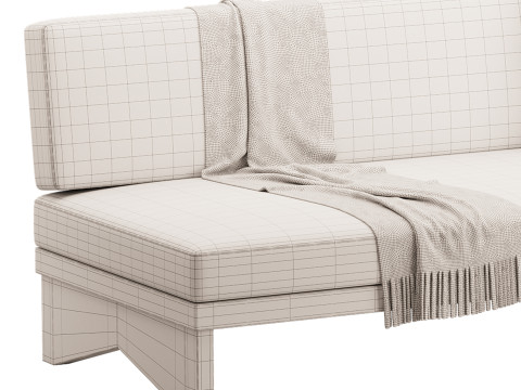 Pierre Leather Armless Loveseat 3D Model