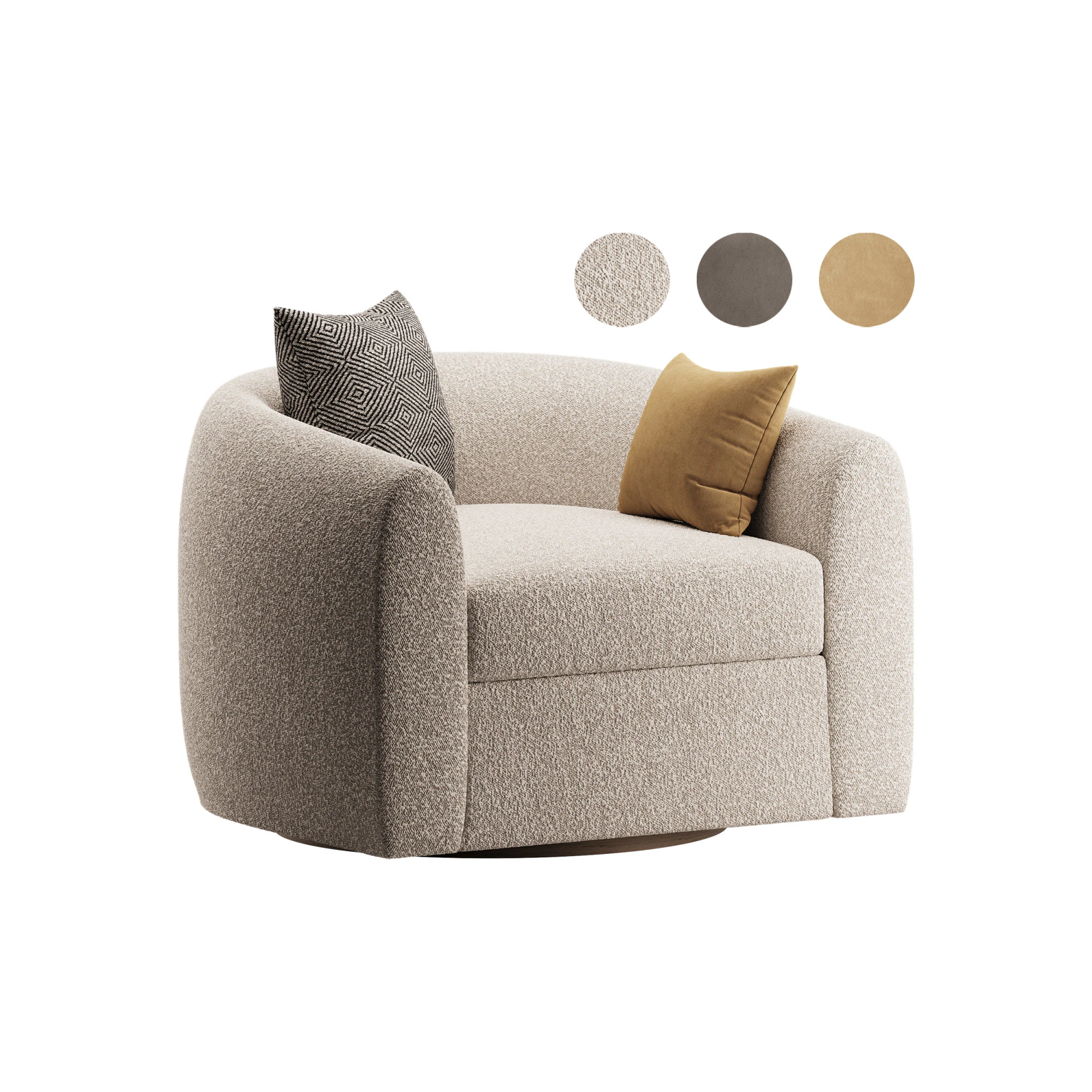 Sennen Swivel Tub Chair 3D Model .c4d .max .obj .3ds .fbx .stl .blend