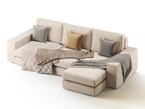 Sofa with chaise 3D Model