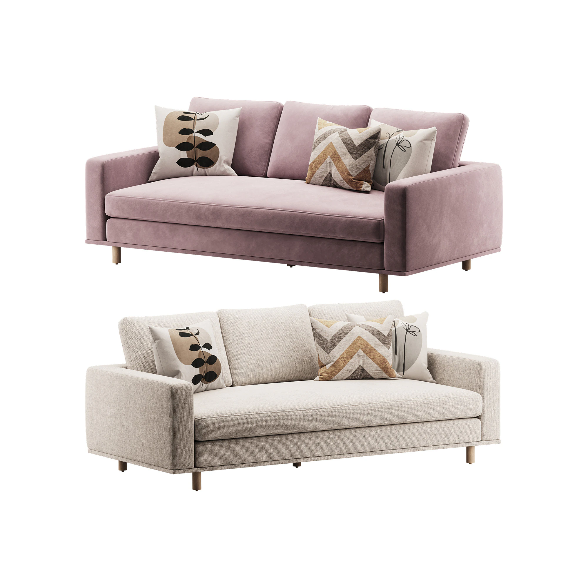 Victoria Sofa 3D Model .c4d .max .obj .3ds .fbx .stl .blend 