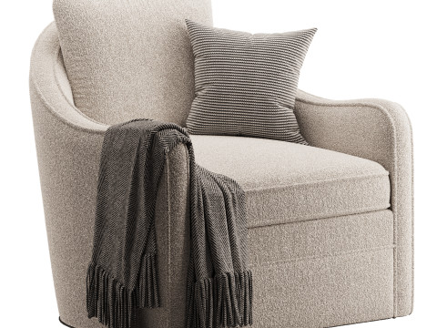 Wide Seat Lounge Swivel Arm Chair Modelo 3D