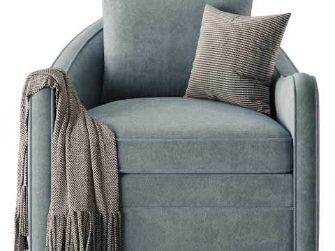 Wide Seat Lounge Swivel Arm Chair Modelo 3D