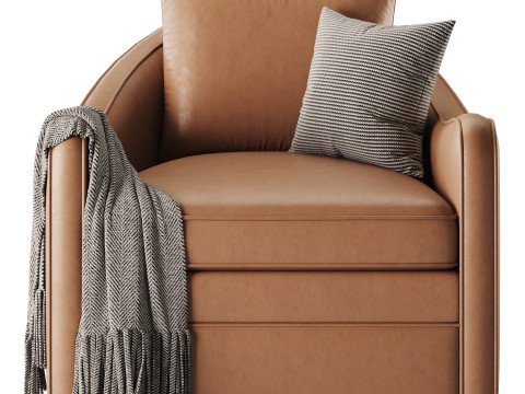 Wide Seat Lounge Swivel Arm Chair Modelo 3D