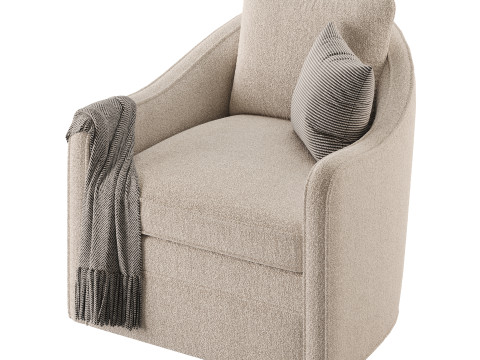 Wide Seat Lounge Swivel Arm Chair Modelo 3D