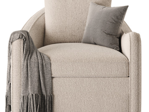 Wide Seat Lounge Swivel Arm Chair Modelo 3D