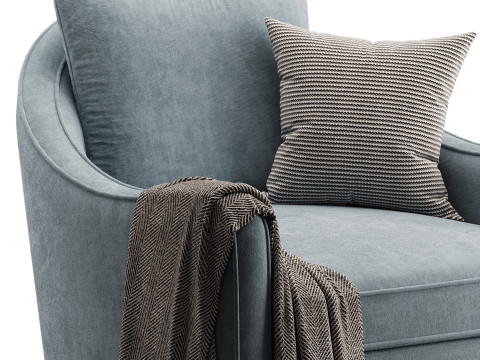Wide Seat Lounge Swivel Arm Chair Modelo 3D