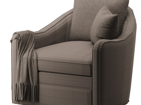 Wide Seat Lounge Swivel Arm Chair Modelo 3D