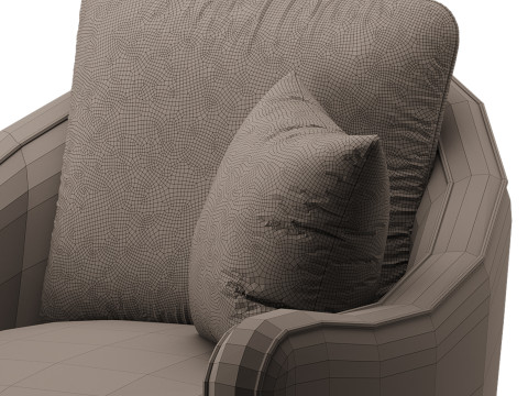 Wide Seat Lounge Swivel Arm Chair Modelo 3D