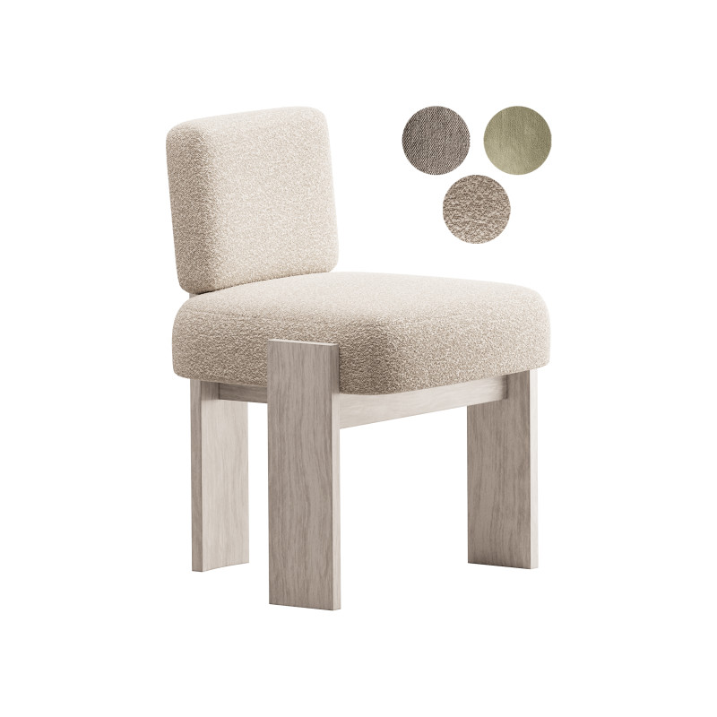 C Back Armless Chair 3Dモデル .c4d .max .obj .3ds .fbx .stl .blend 