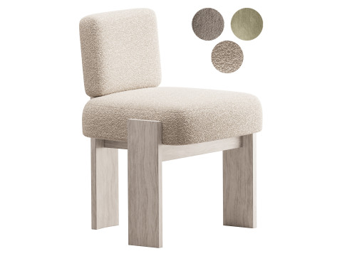 C Back Armless Chair 3D Model