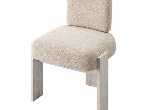 C Back Armless Chair 3Dモデル