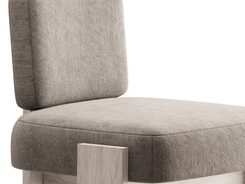 C Back Armless Chair 3Dモデル