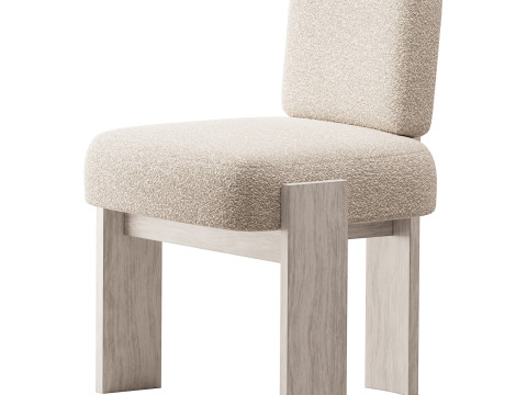 C Back Armless Chair 3Dモデル