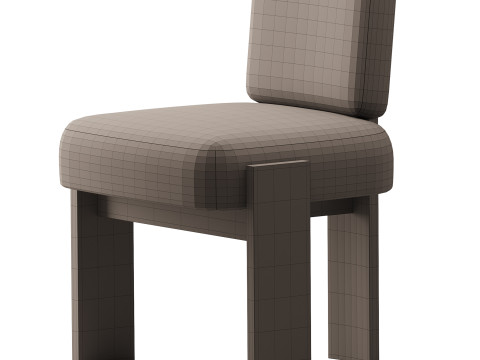 C Back Armless Chair 3Dモデル