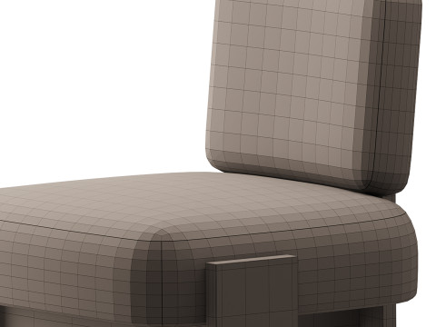 C Back Armless Chair 3Dモデル