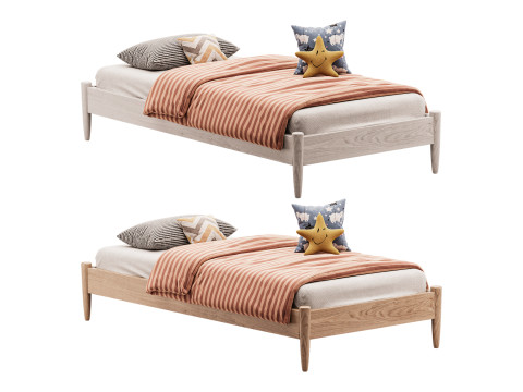 AFI Pasadena 14 Espresso Solid Wood Platform Bed 3D 模型