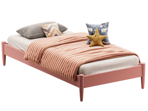 AFI Pasadena 14 Espresso Solid Wood Platform Bed Modelo 3D